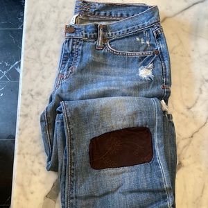 Vintage A&F bootcut, low rise destroyed jeans. Size 4R